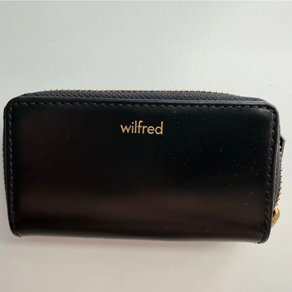 Wilfred Clientele Black Leather Zip-Around Card/Coin Case